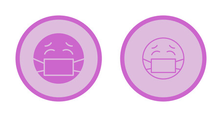 Face with Medical Mask Icon Design