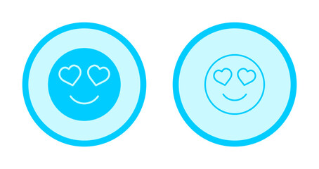 Obraz premium Smiling Face with Hearts Icon Design