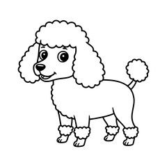 dog illustration. Drawing. Coloring book. Black and white