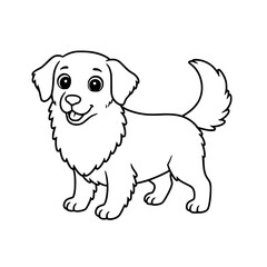 dog illustration. Drawing. Coloring book. Black and white