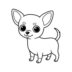 dog illustration. Drawing. Coloring book. Black and white