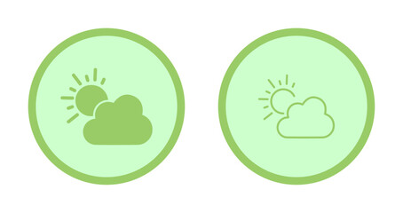 Sun Behind Small Cloud Icon Design