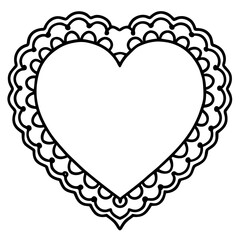 Elegant Heart Lace Line Art Design
