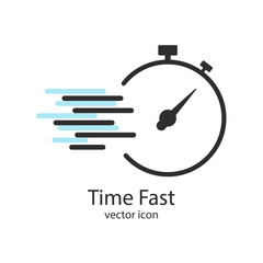 Timer icon vector. Fast stopwatch icon. Service delivery logo. Deadline icon.