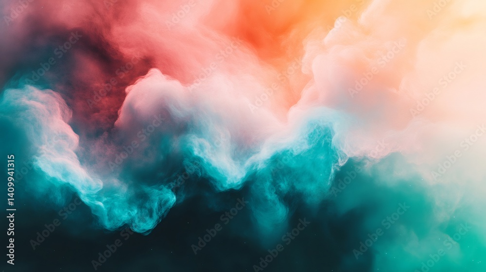 Wall mural colorful smoke creating abstract shapes and patterns
