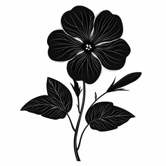 Fototapeta premium Black Flower Botanical Design. Elegant Monochrome Nature Art Illustration for Stylish Home Decoration