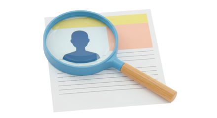 Isolated Resume with Magnifying Glass