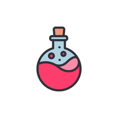 Health potion colored icons, minimalist vector illustration ,simple transparent graphic element .Isolated on white background