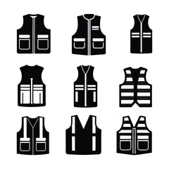 Construction Clothing Icon Silhouette Safety Vest