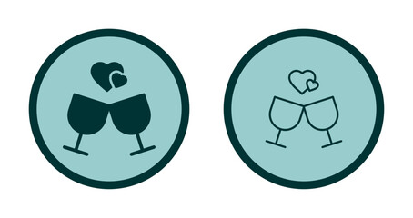 Wine Glass with Cheers Icon Design