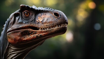 Generated image of a Realistic looking Dinosaur Portrait in Natural Habitat
