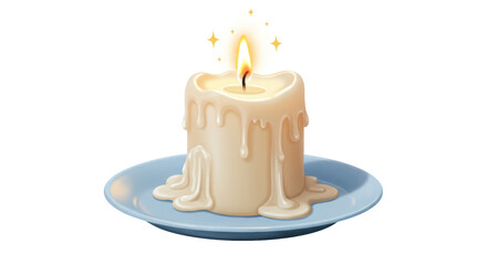 Isolated Candle on Plate