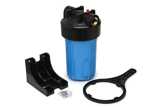 Blue plastic filter housing for water purification