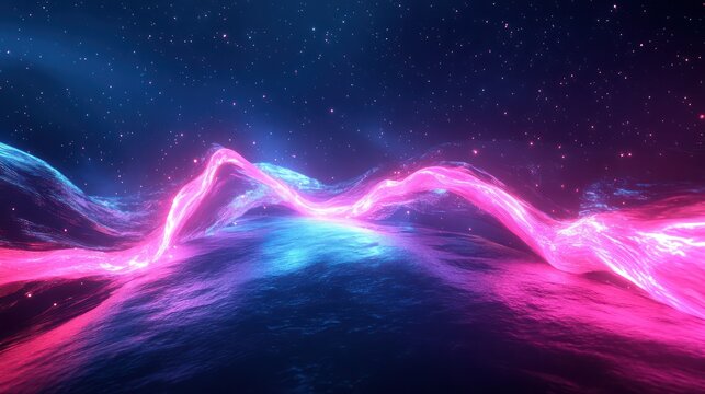 Abstract glowing pink blue lines background