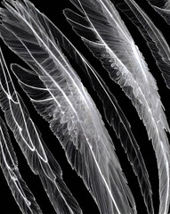 Majestic angel wings art luxurious feathered design
