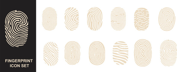 Types of Fingerprint Patterns for Identity Person Security Background. Vector EPS 10