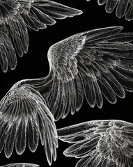 Majestic angel wings art luxurious feathered design