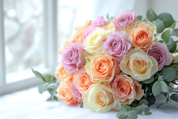 Obraz premium natural pastel tones mixed bouquet,