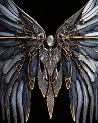 Majestic angel wings art luxurious feathered design