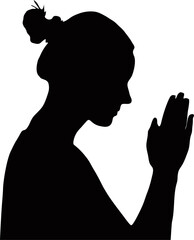 illustration of woman praying silhouette 