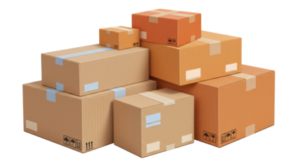 Isolated Stack of Shipping Boxes