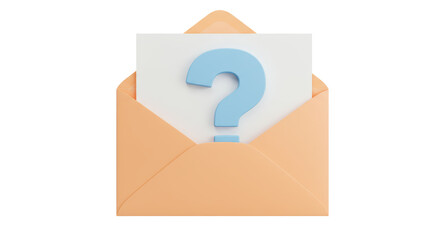 Isolated Envelope with Question Mark