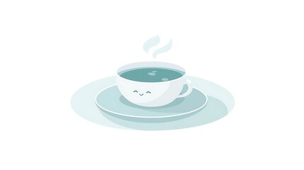 Cute Tea Cup on Plate