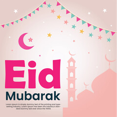 Eid al Adha Mubarak Islamic greeting social media post design

