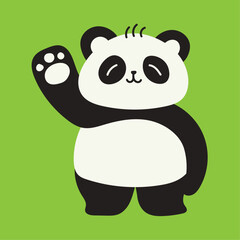 Cute Panda Cartoon Vector, Adorable Animal Character Illustration