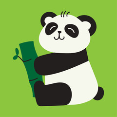 Cute Panda Cartoon Vector, Adorable Animal Character Illustration