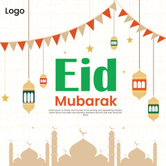 Eid al Adha Mubarak Islamic Celebration social media post design
