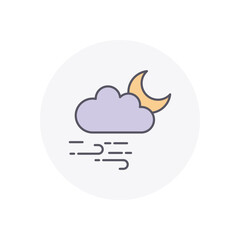 Moon vector icon stock illustration