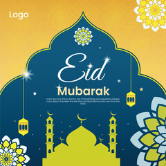 Eid al Adha Mubarak Islamic festival social media post design
