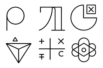 mathematical symbol line art visual representation of numbers