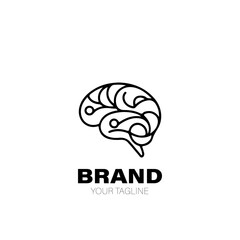 Brain Logo. Brain Logo Design. Brain Logo Brand. Brain Logo Vector Design Isolated on White Background