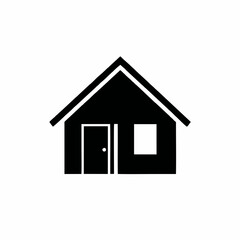 Simple black silhouette of a house