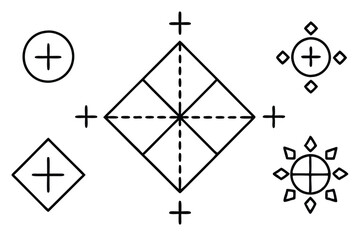mathematical symbols line art creative modern illustration