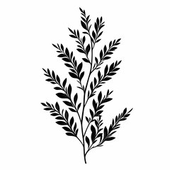 Naklejka premium Leaf Silhouettes. Botanical Art Illustrations with Elegant Flora Patterns for Eco-Friendly Design