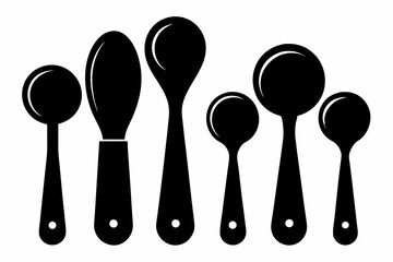 measuring spoons silhouette vector illustration