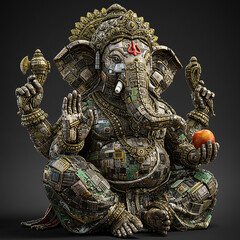 Fototapeta premium Intricate Steampunk Style Statue of Lord Ganesha