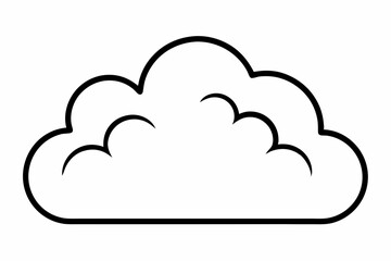 cloud formation outline vector illustration with white background