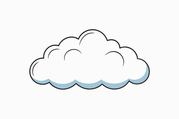 cloud formation outline vector illustration with white background
