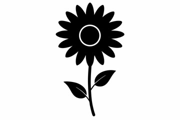 daisy flower silhouette vector illustration black