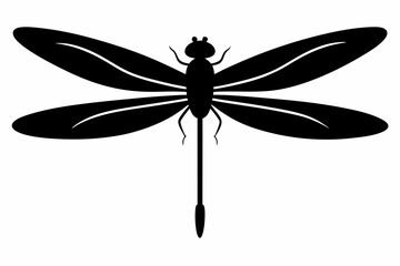 dragonfly silhouette vector illustration black and white