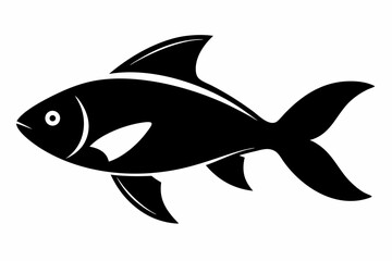 fish swimming silhouette vector illustration black