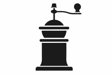 eco spice grinder silhouette vector illustration