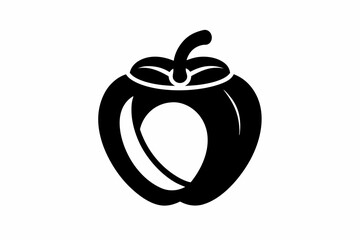 Bell Pepper Ring Silhouette Vector Black And White