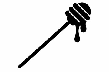 Honey Dipper Stick Silhouette Vector Illustration