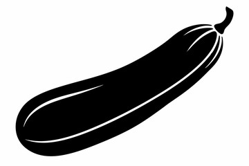 Zucchini Silhouette Vector Illustration Black And White