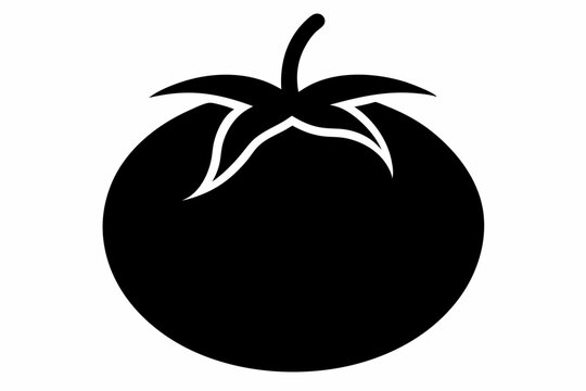 recommend clip art: Tomato Silhouette Vector Black And White With White